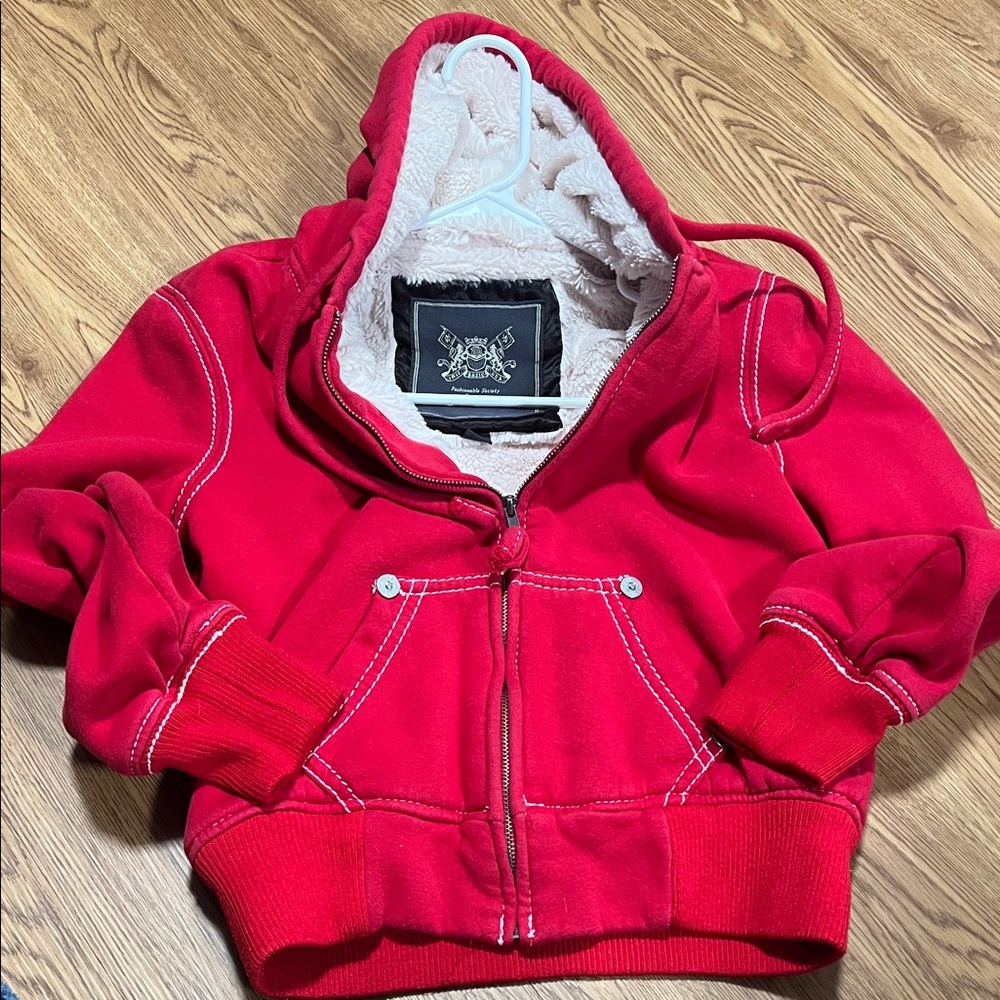 Akademiks Vibrant Red Hoodie super warm.
